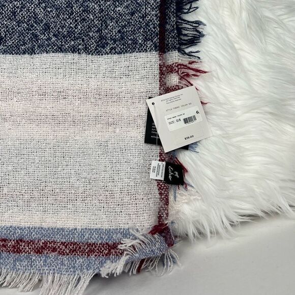 ECHO red, white and blue large blanket scarf-NWT - Picture 5 of 6